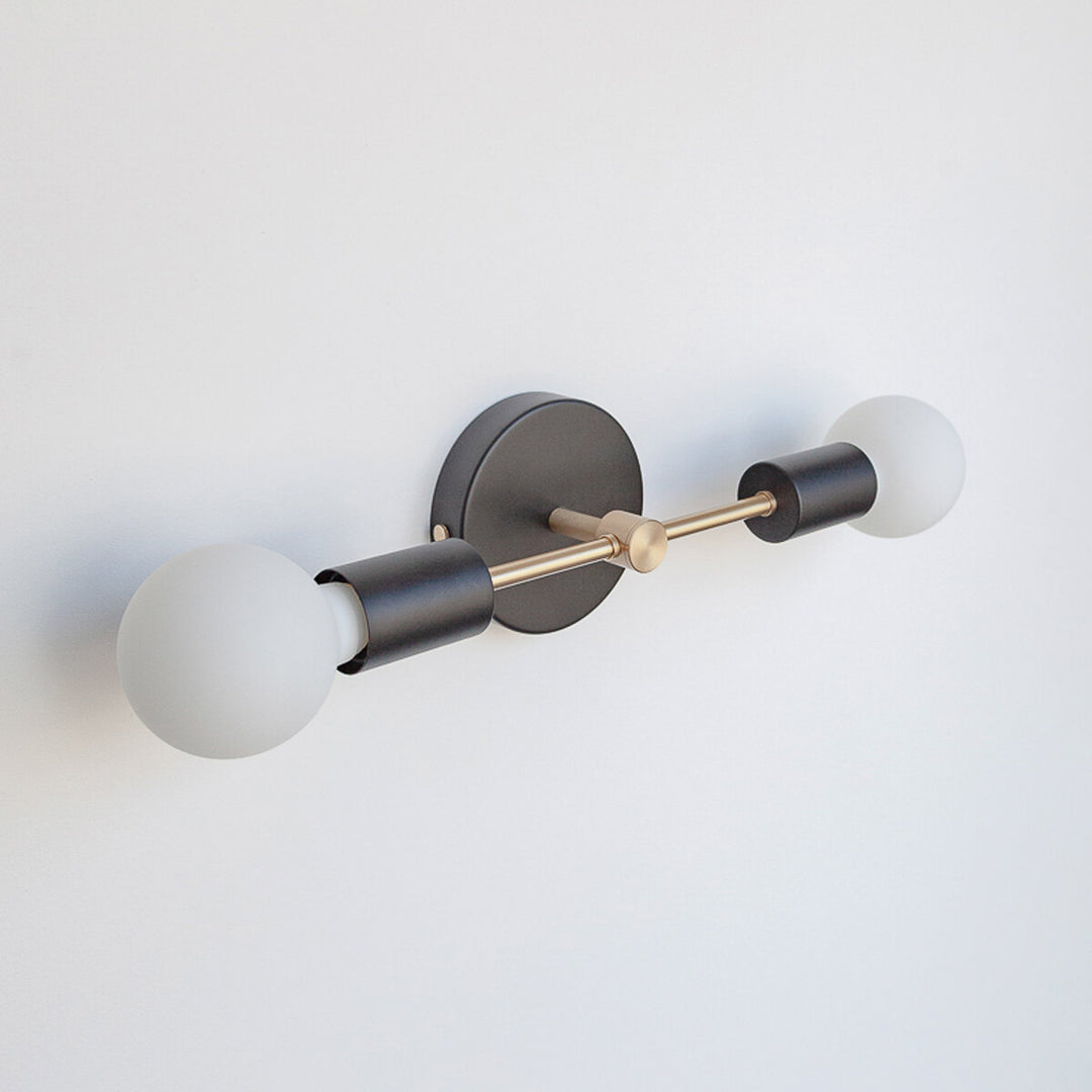 Double Arm Wall Light - Black