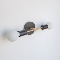 Double Arm Wall Light - Black