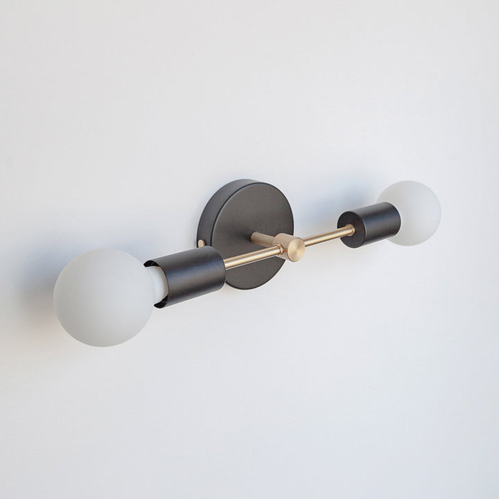Double Arm Wall Light - Black