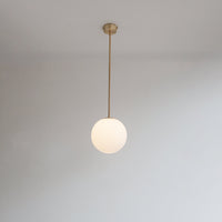 Large Matt Opal Globe Stemmed Pendant (Outlet)