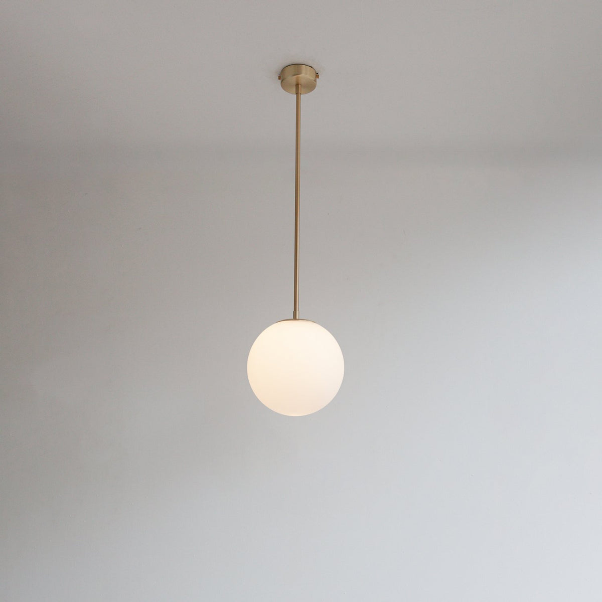 Large Matt Opal Globe Stemmed Pendant - (Outlet)