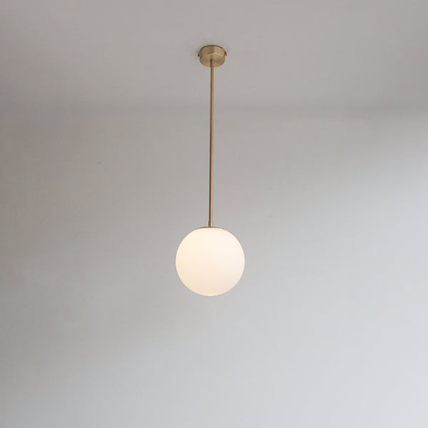 Large Matt Opal Globe Stemmed Pendant - (Outlet)