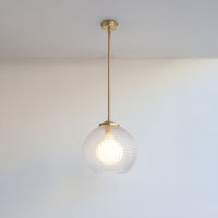 Large Diamond Glass Stemmed Pendant Light