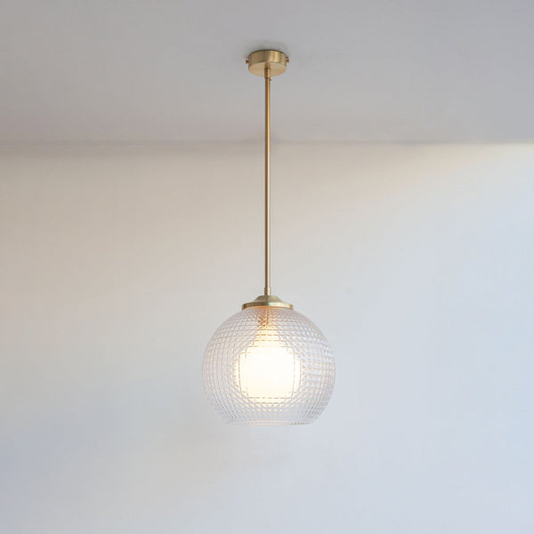 Large Diamond Glass Stemmed Pendant Light