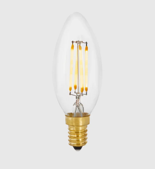 Twin Pack of Candle E14 LED Bulb-Clear