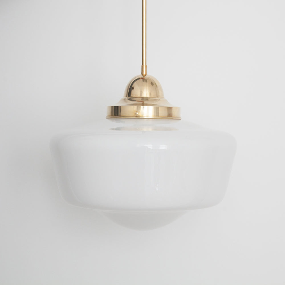 "Apollo" Large Pendant Light - Opal Glass