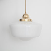 "Apollo" Large Pendant Light - Opal Glass