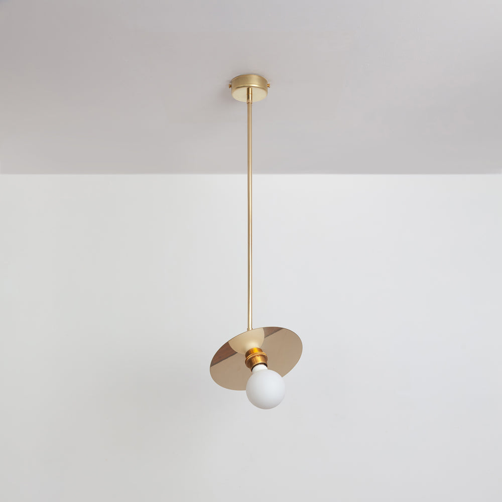 "Arc" Adjustable Stemmed Pendant Light - Brass