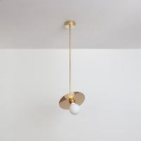 "Arc" Adjustable Stemmed Pendant Light - Brass
