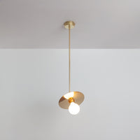 "Arc" Adjustable Stemmed Pendant Light - Brass