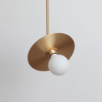 "Arc" Adjustable Stemmed Pendant Light - Brass