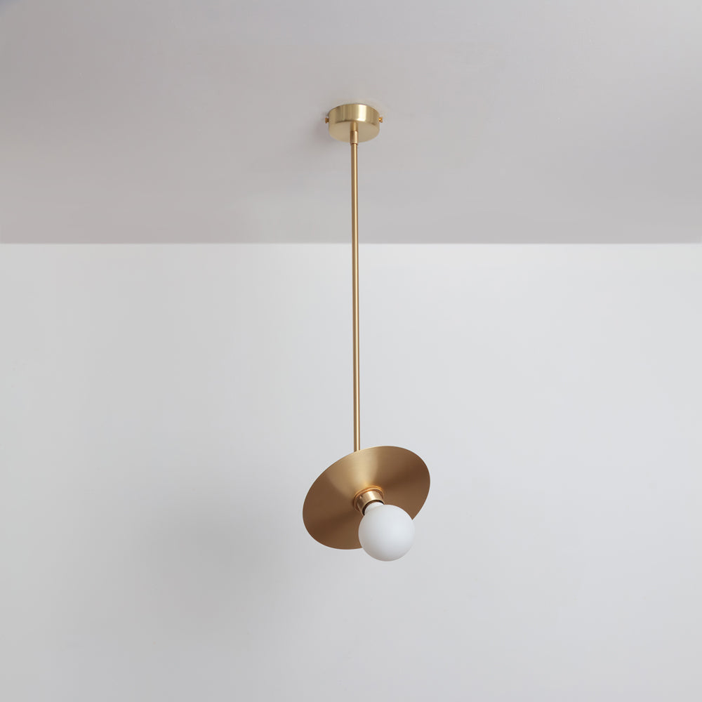 "Arc" Adjustable Stemmed Pendant Light - Brass