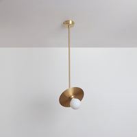 "Arc" Adjustable Stemmed Pendant Light - Brass