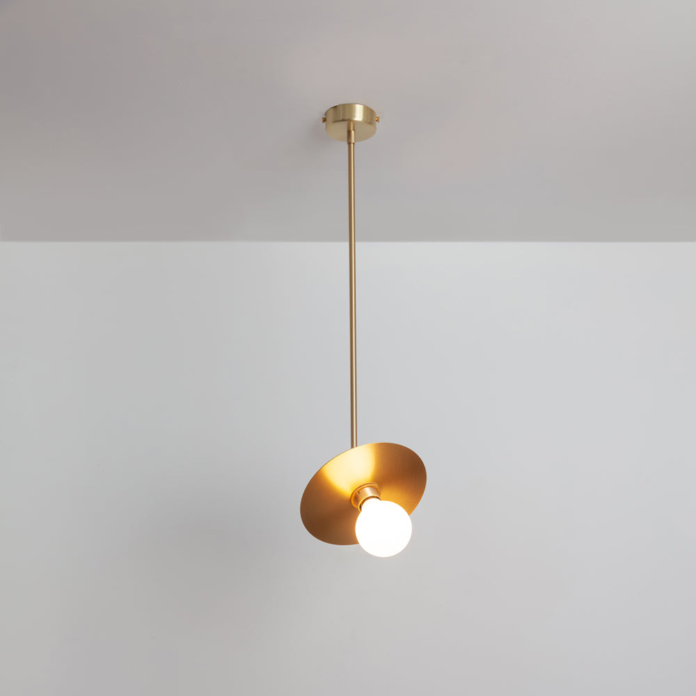 "Arc" Adjustable Stemmed Pendant Light - Brass