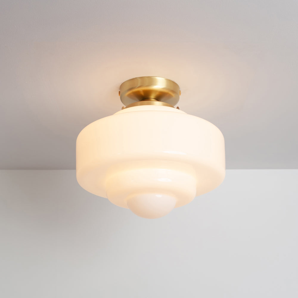 "Atlas" Flush Ceiling Light - Opal Glass