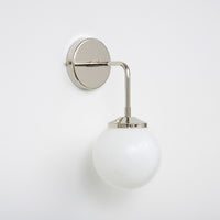 "Bold as Brass" Wall Light - Opal Glass Shade