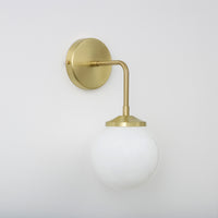 "Bold as Brass" Wall Light - Opal Glass Shade