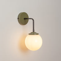 "Bold as Brass" Wall Light - Opal Glass Shade