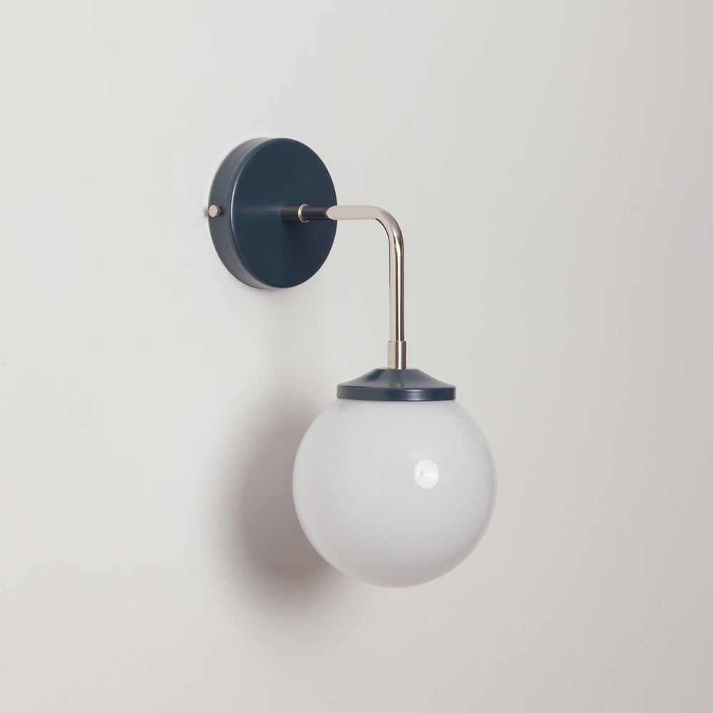 "Bold as Brass" Wall Light - Opal Glass Shade