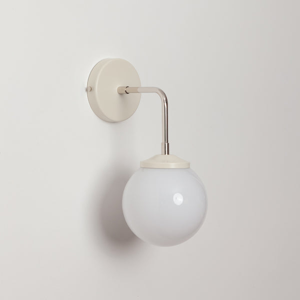 "Bold as Brass" Wall Light - Opal Glass Shade
