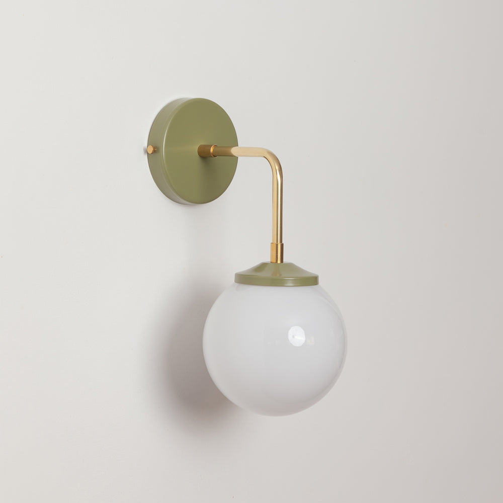 "Bold as Brass" Wall Light - Opal Glass Shade