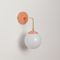 "Bold as Brass" Wall Light - Opal Glass Shade