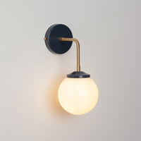 "Bold as Brass" Wall Light - Opal Glass Shade