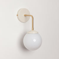 "Bold as Brass" Wall Light - Opal Glass Shade