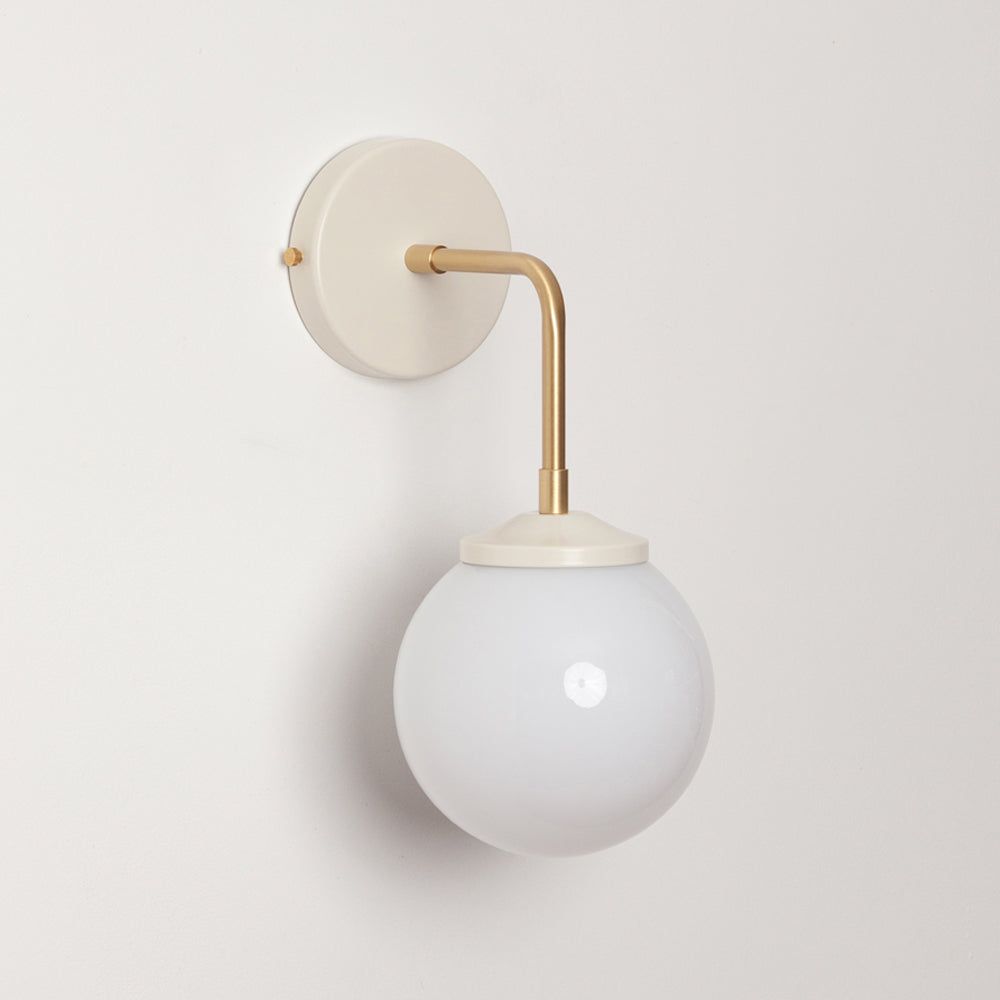 "Bold as Brass" Wall Light - Opal Glass Shade