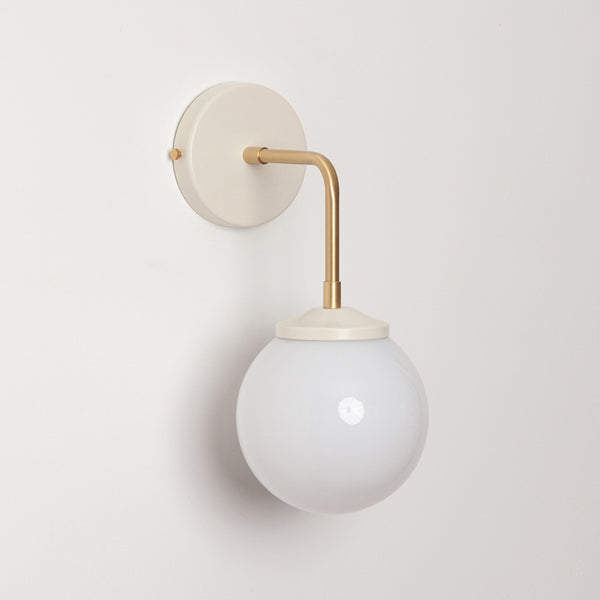 "Bold as Brass" Wall Light - Opal Glass Shade