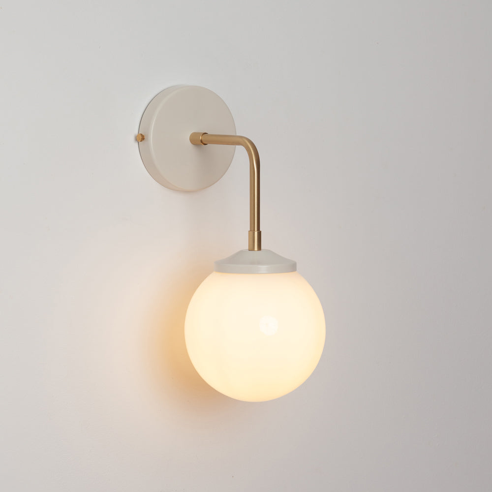 "Bold as Brass" Wall Light - Opal Glass Shade