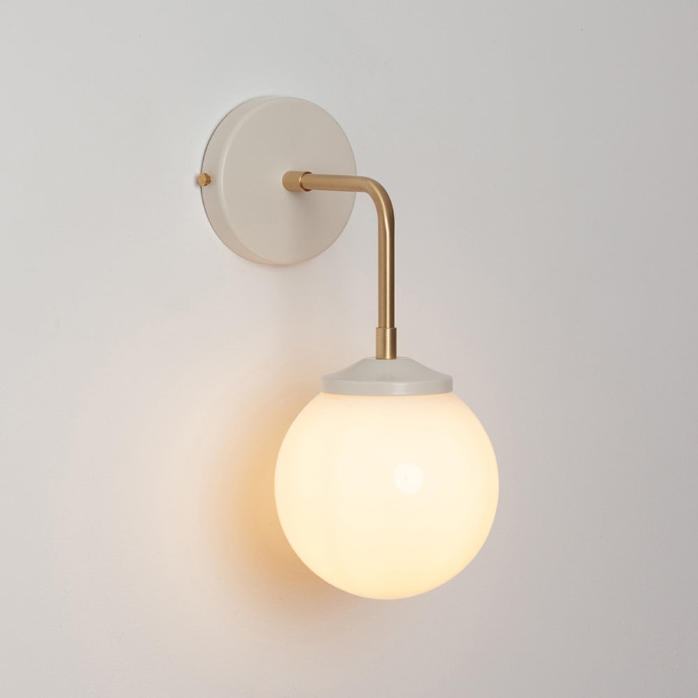 "Bold as Brass" Wall Light - Opal Glass Shade