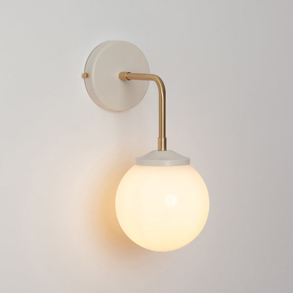 "Bold as Brass" Wall Light - Opal Glass Shade