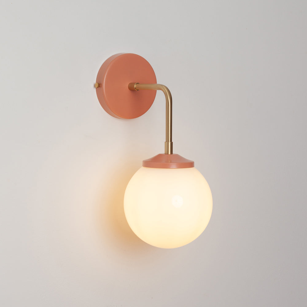 "Bold as Brass" Wall Light - Opal Glass Shade