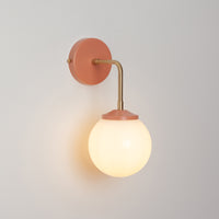 "Bold as Brass" Wall Light - Opal Glass Shade