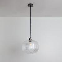 Clear Reeded Glass Pendant Light