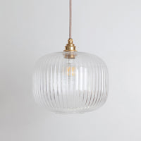 Clear Reeded Glass Pendant Light