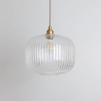 Clear Reeded Glass Pendant Light