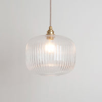 Clear Reeded Glass Pendant Light
