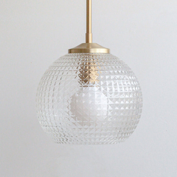Medium Diamond Glass Stemmed Pendant Light
