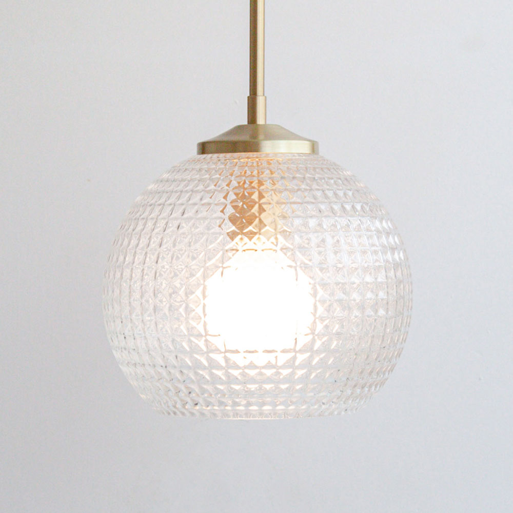 Medium Diamond Glass Stemmed Pendant Light