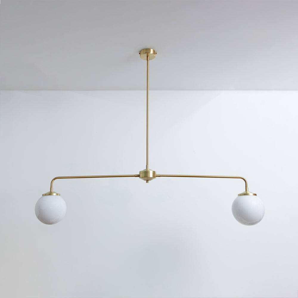 "Diner" T-Bar Opal Glass Chandelier