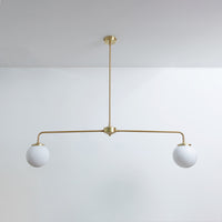 "Diner" T-Bar Opal Glass Chandelier