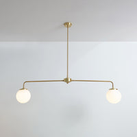 "Diner" T-Bar Opal Glass Chandelier