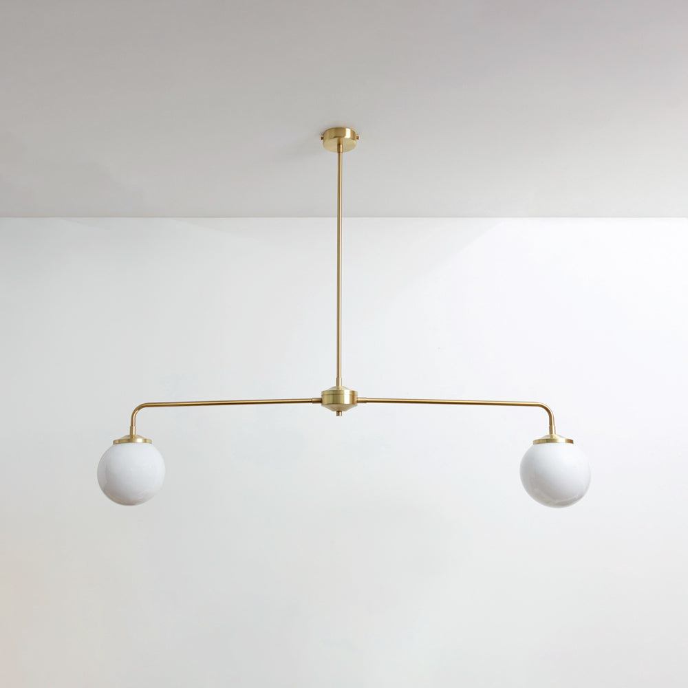"Diner" T-Bar Opal Glass Chandelier