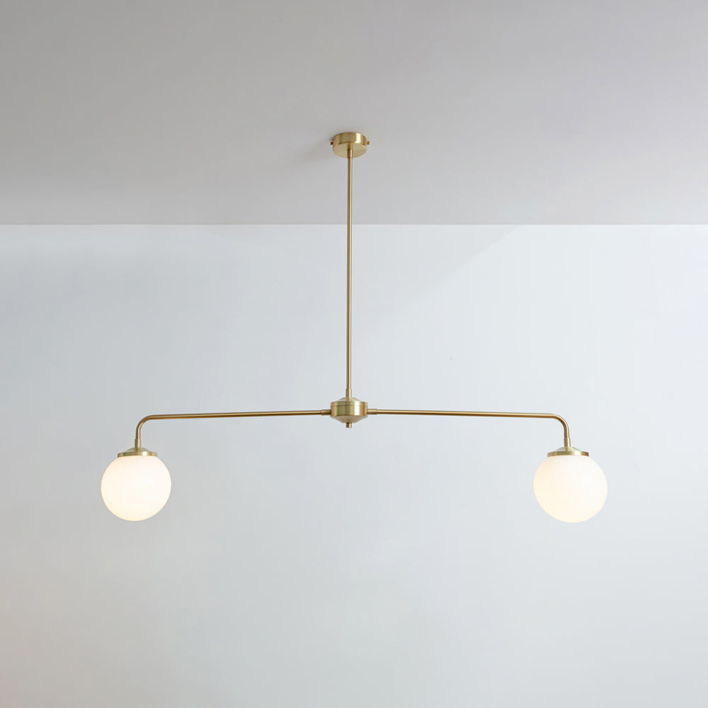 "Diner" T-Bar Opal Glass Chandelier