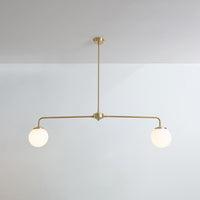 "Diner" T-Bar Opal Glass Chandelier