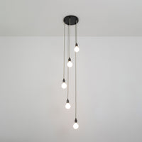 Five Drop Pendant - Bare Bulb