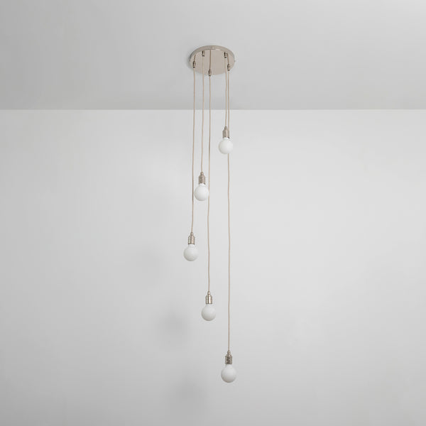 Five Drop Pendant - Bare Bulb