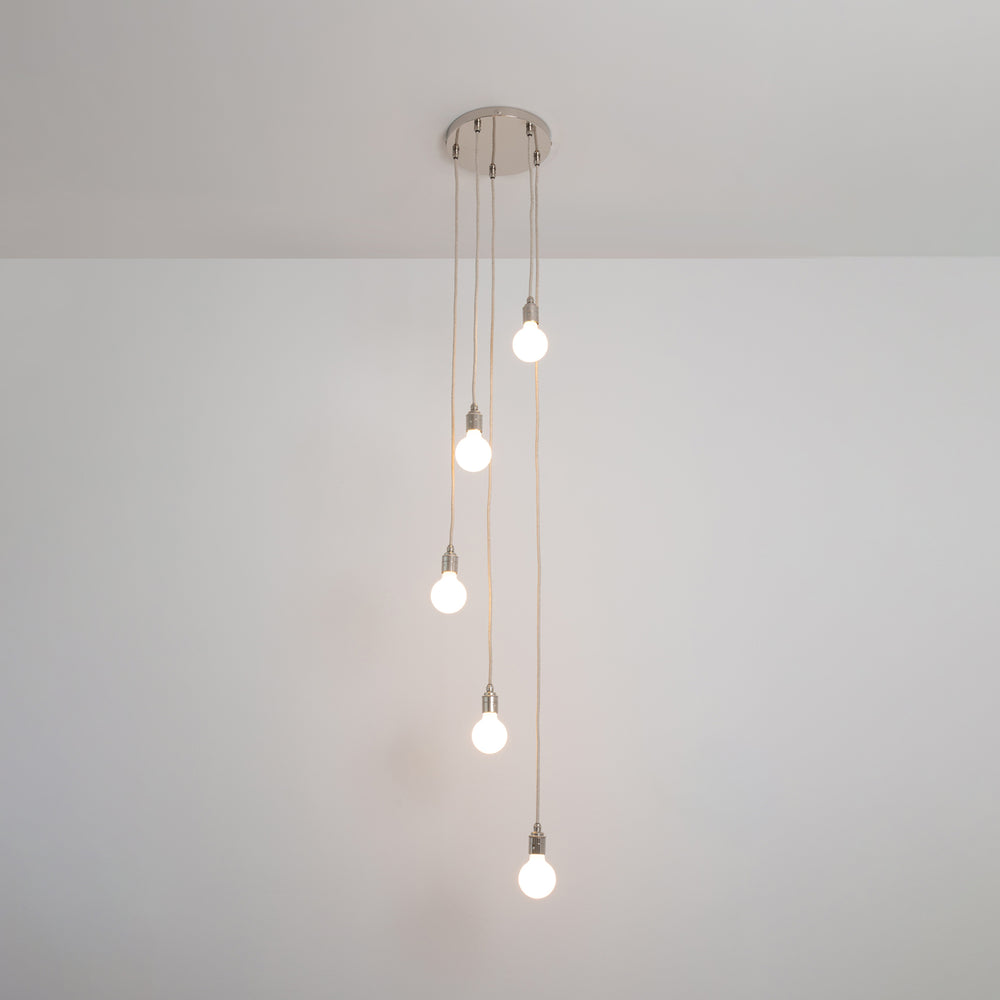 Five Drop Pendant - Bare Bulb